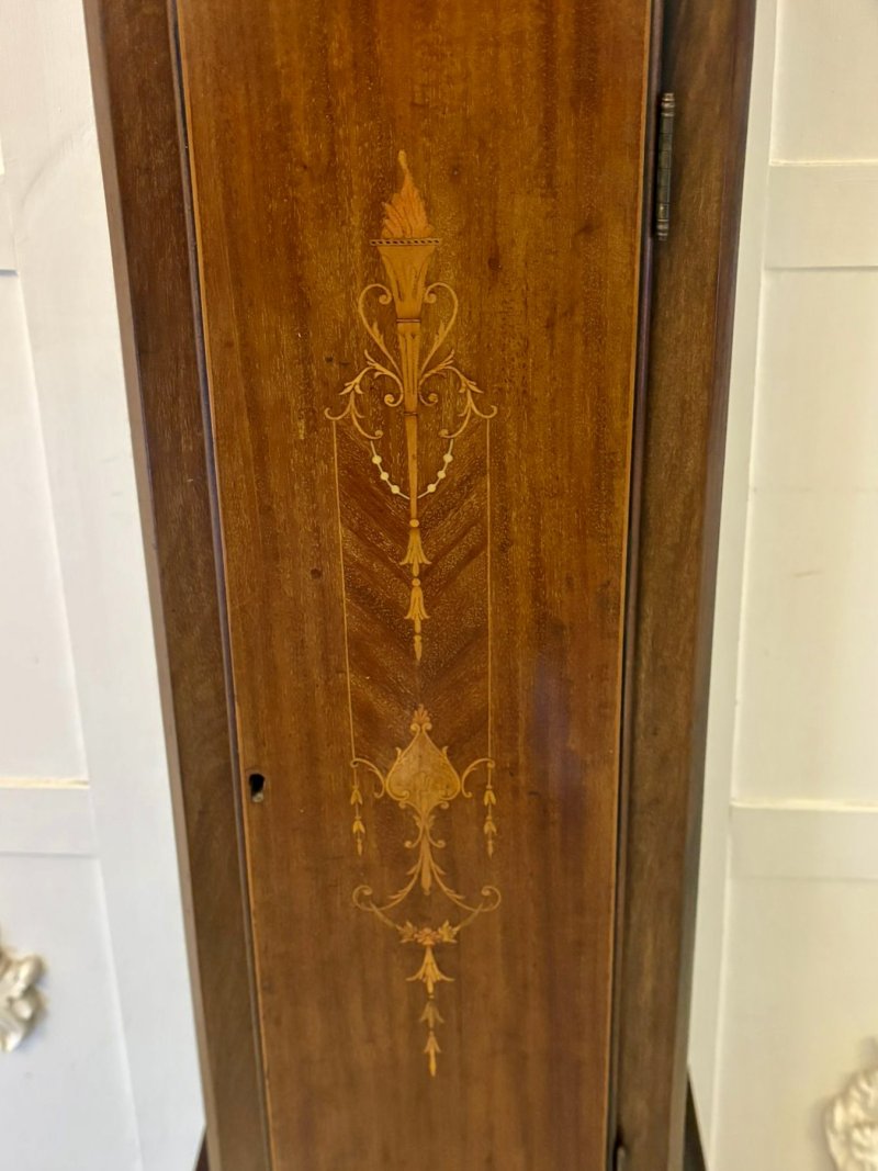 Antique Edwardian Inlaid Mahogany Longcase Clock